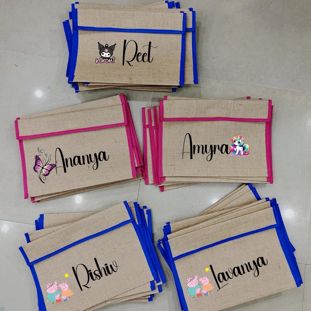 Personalized Kids Jute Folders!