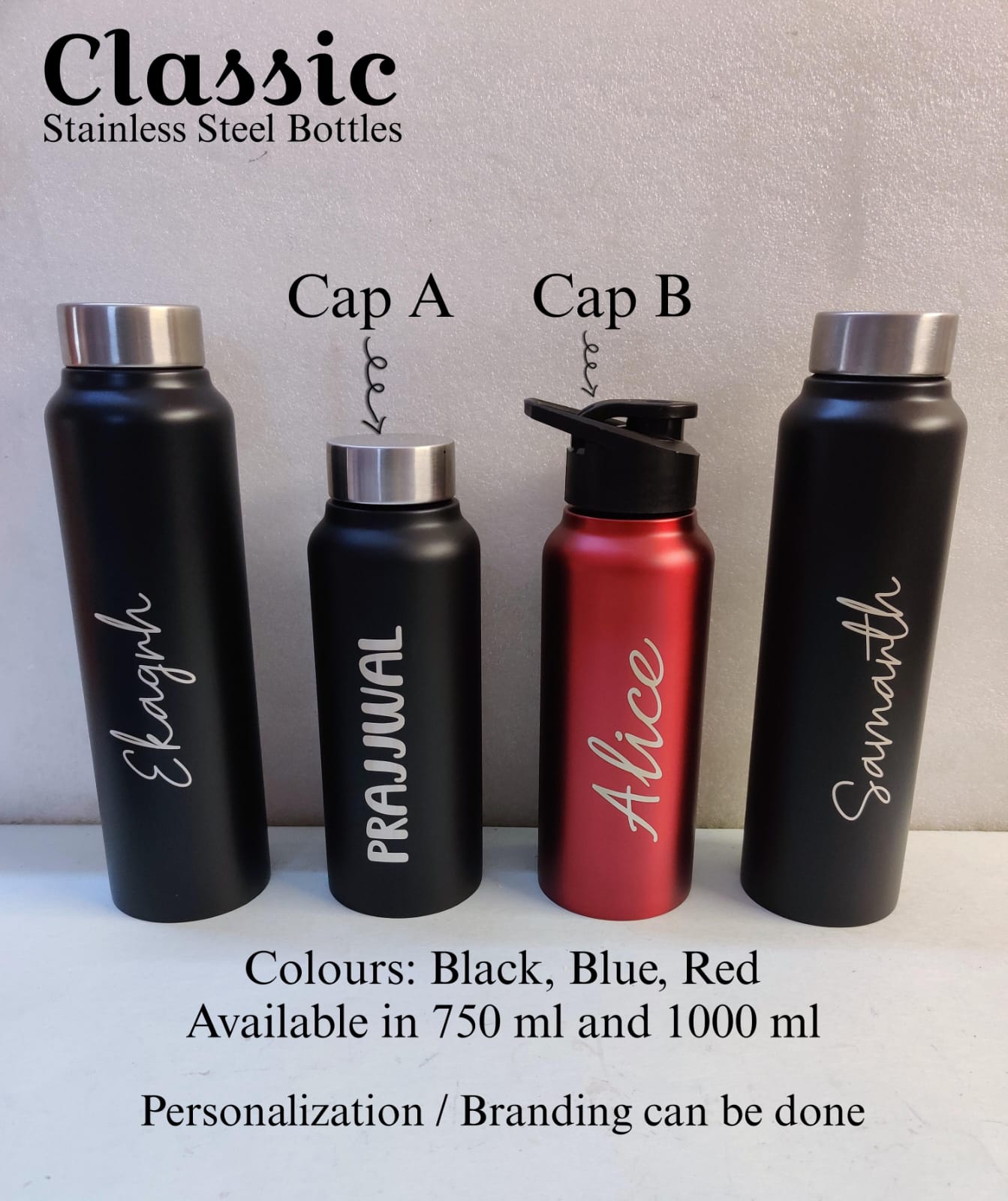Classic Bottle Single Wall Stainless Steel Bottle
