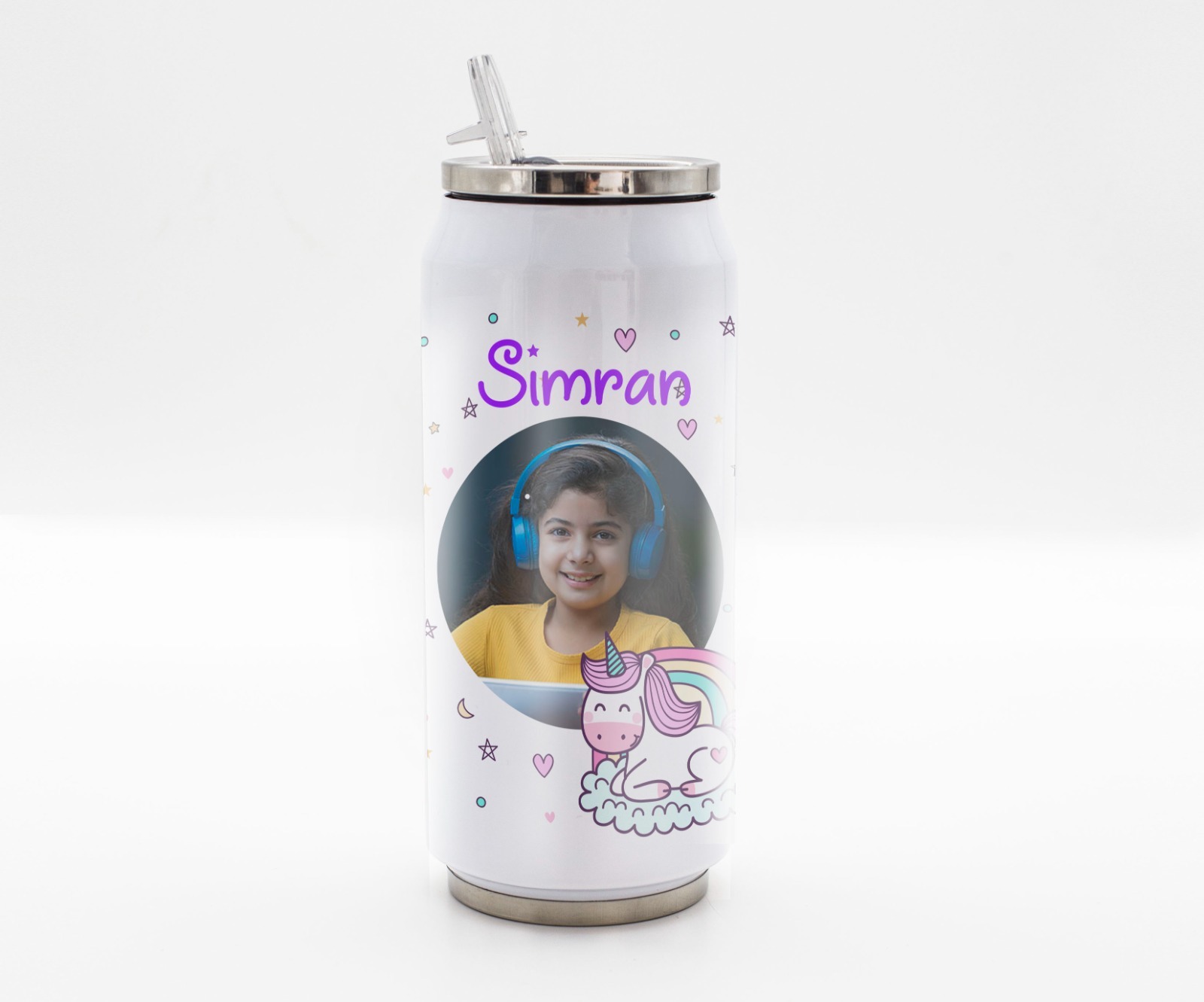 Personalised coke can straw sipper