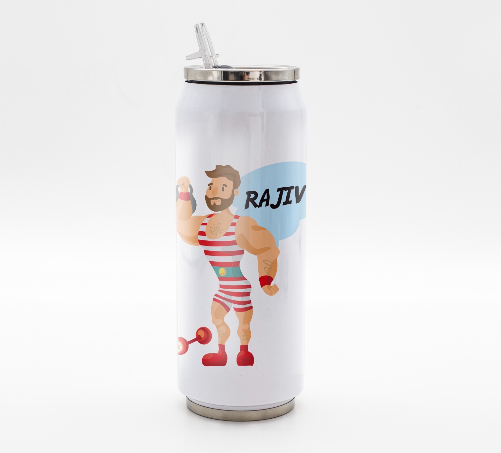 Personalised coke can straw sipper