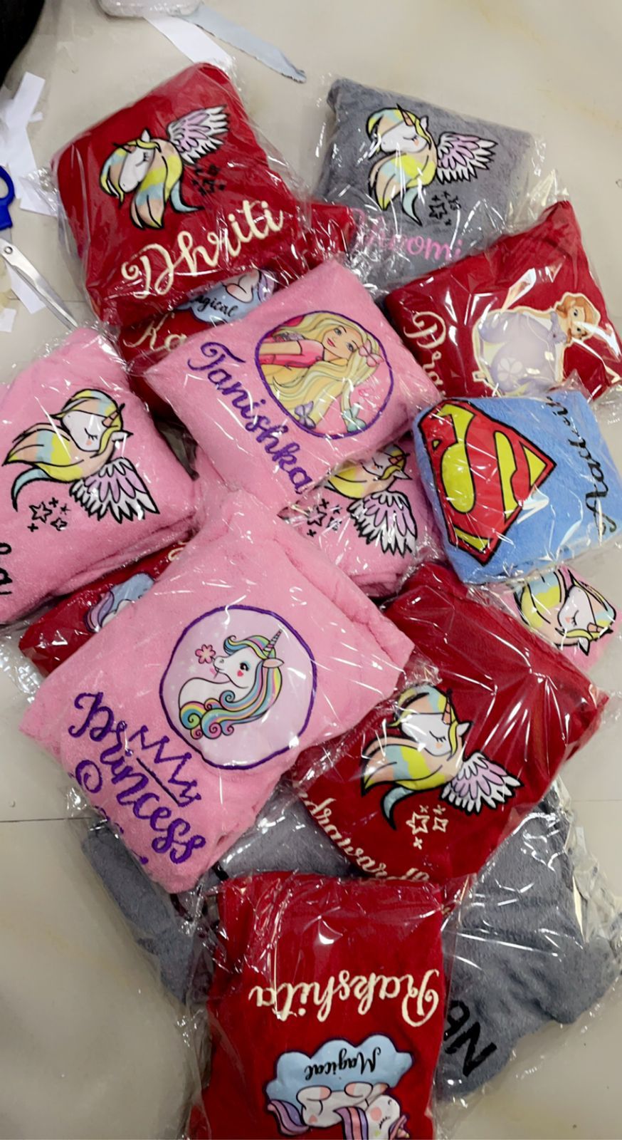 Personalised bathrobes With patch n embroidered names