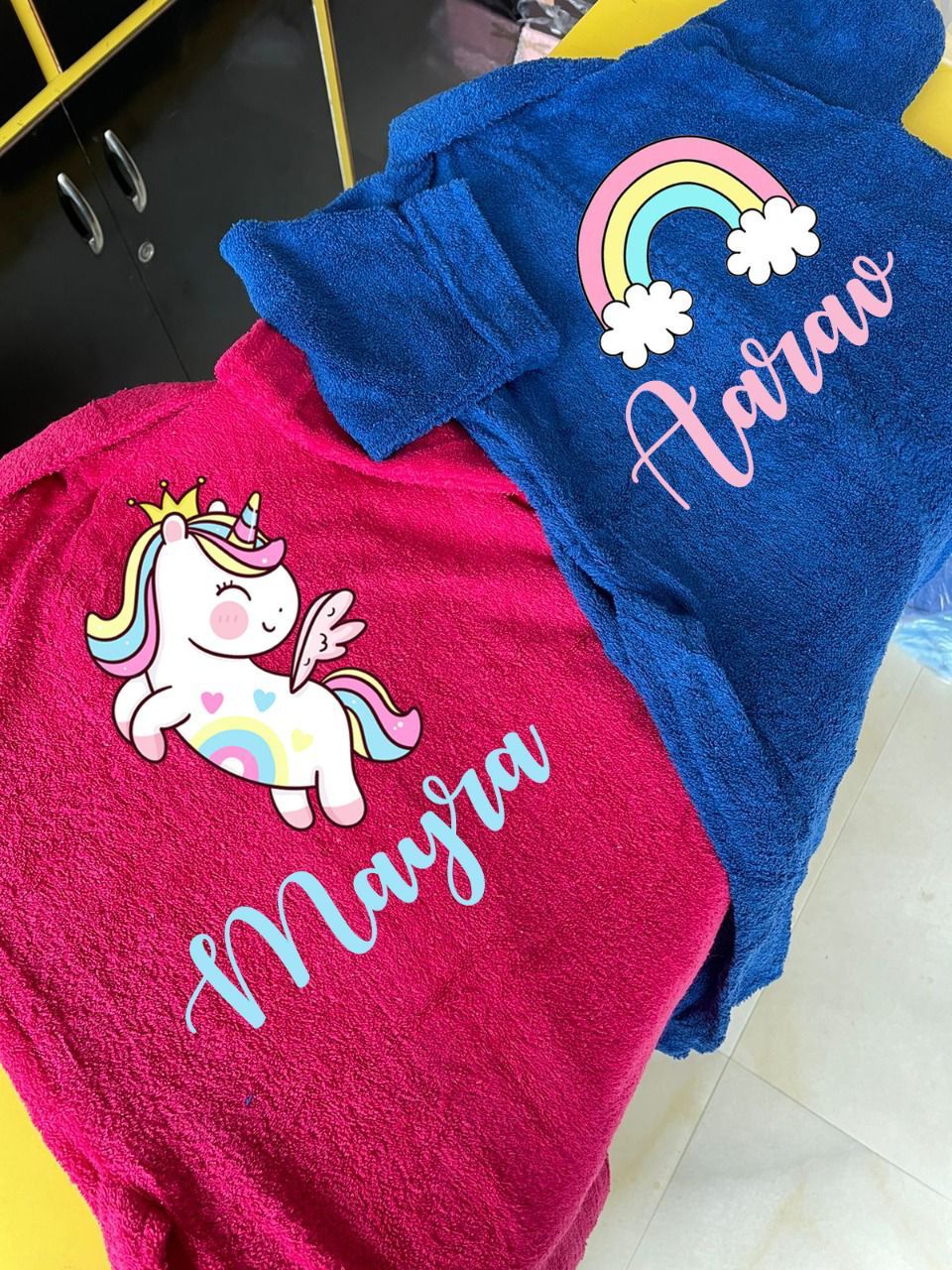 Personalised bathrobes With patch n embroidered names