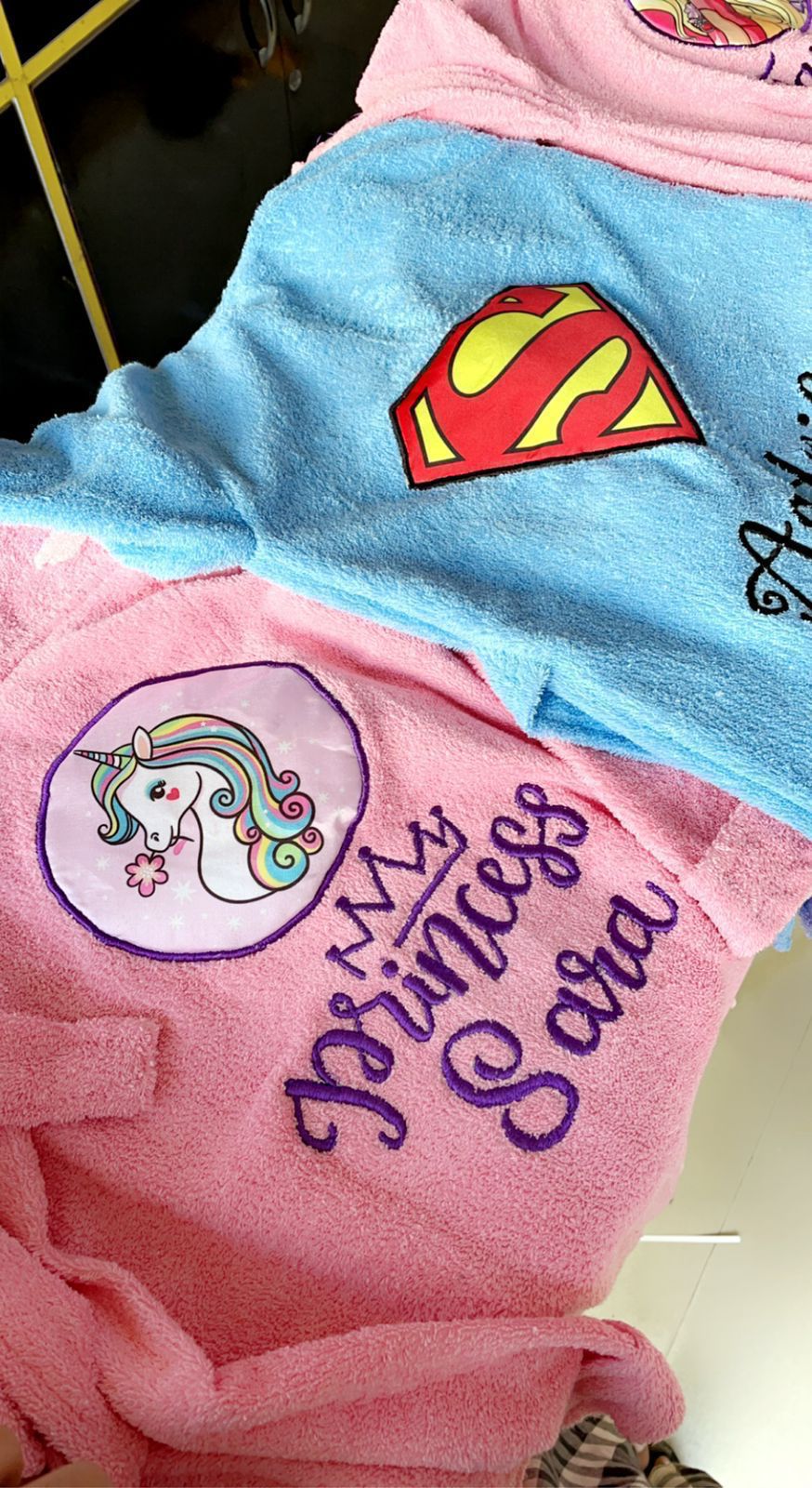 Personalised bathrobes With patch n embroidered names