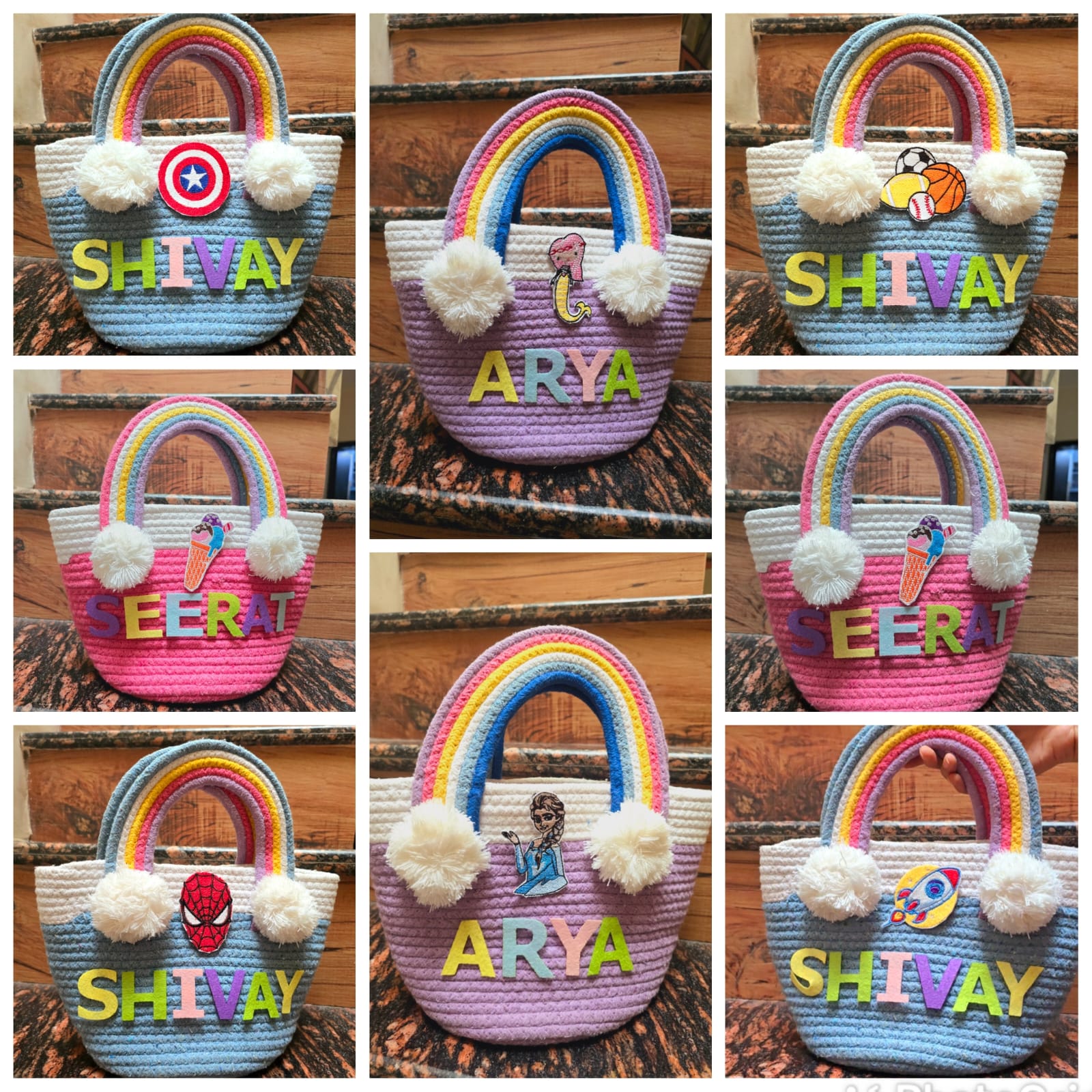 Personalised jute theme baskets