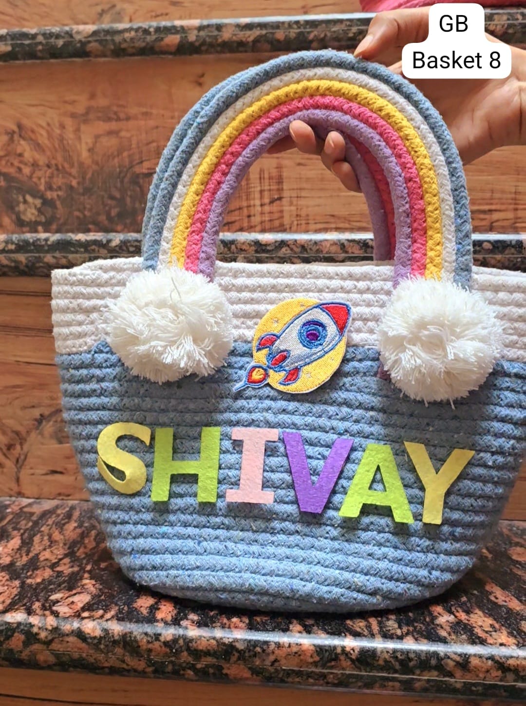 Personalised jute theme baskets