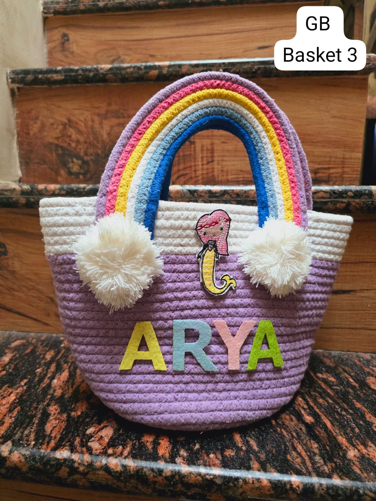 Personalised jute theme baskets