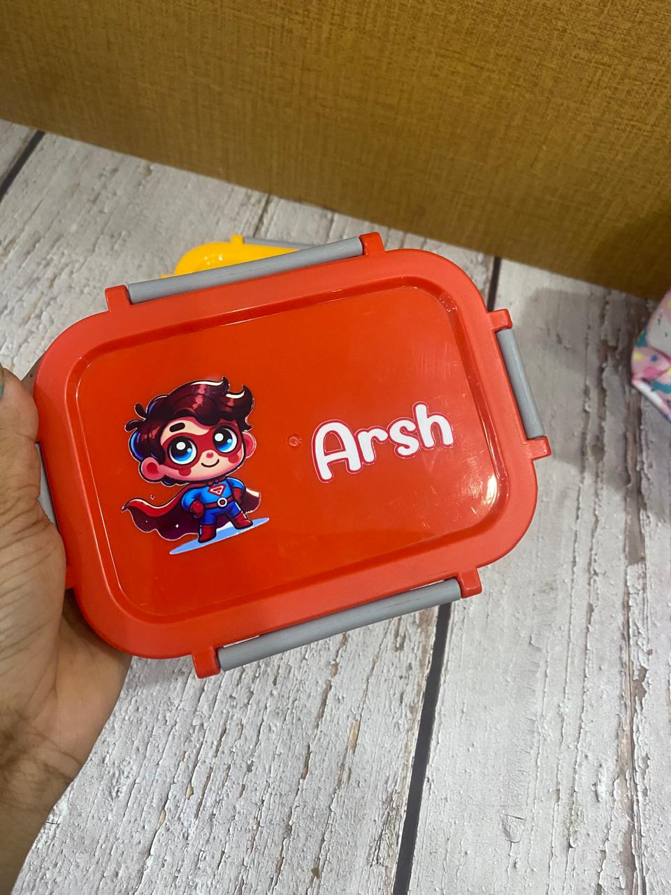 Personalized Steel Snacks Box with Spoon & Fork