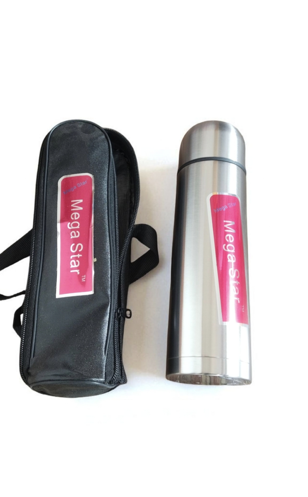 Mega Star 500ml Stainless Steel Thermos Water Bottle (With Pouch & Box)