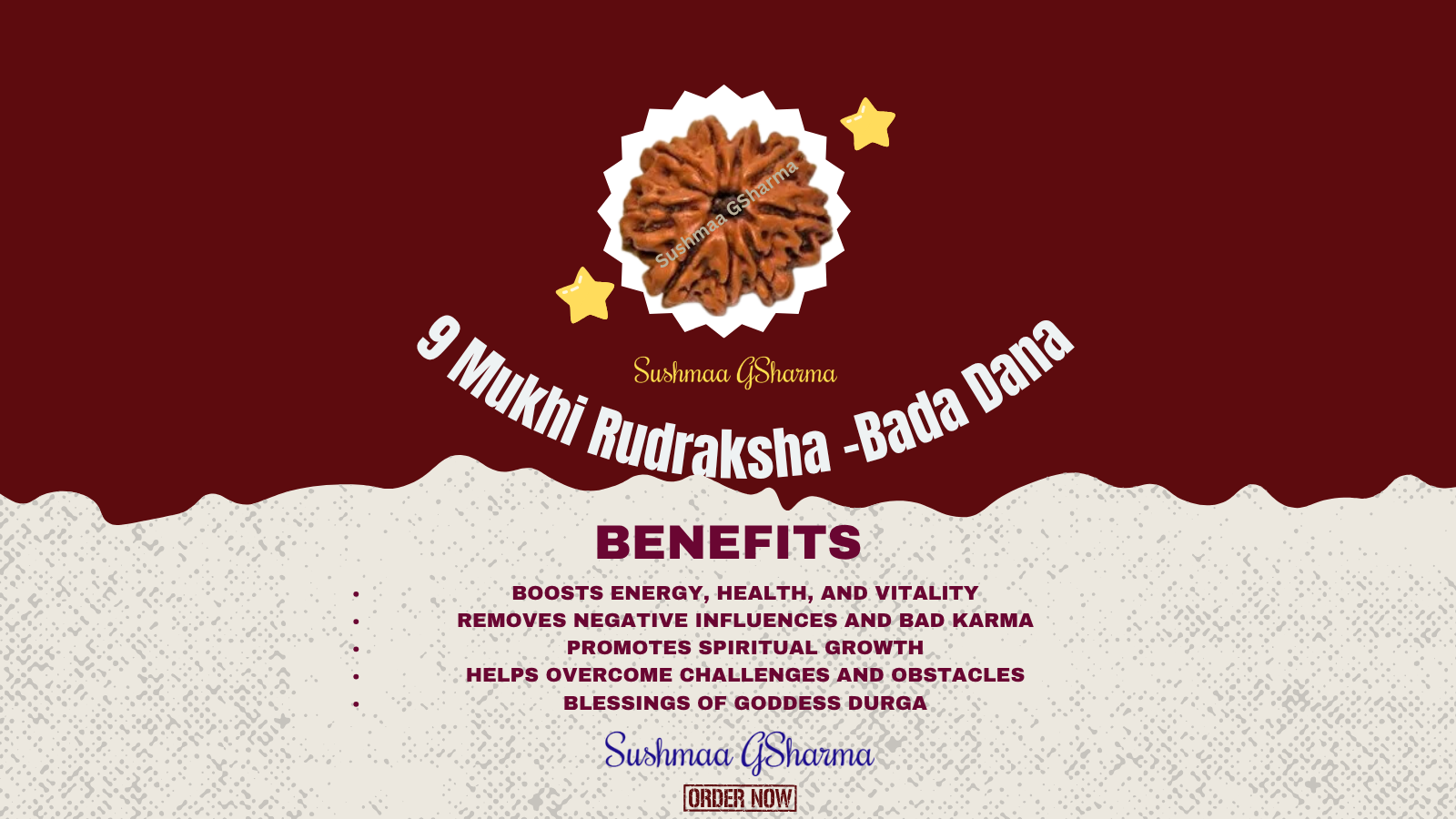 9 Mukhi Rudraksha Bada Dana