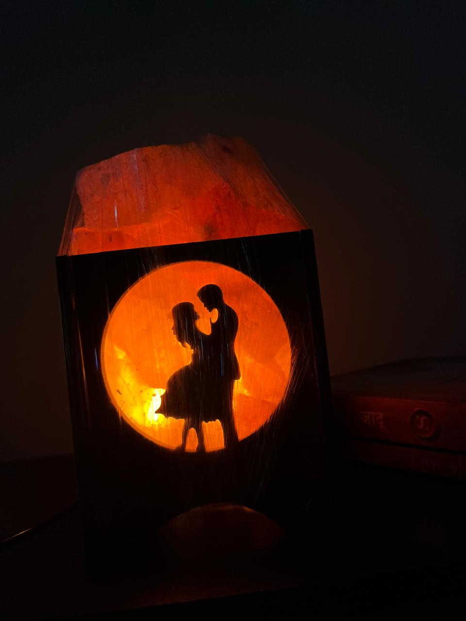 Couple Fairy Rock Salt Lamp(Wooden)