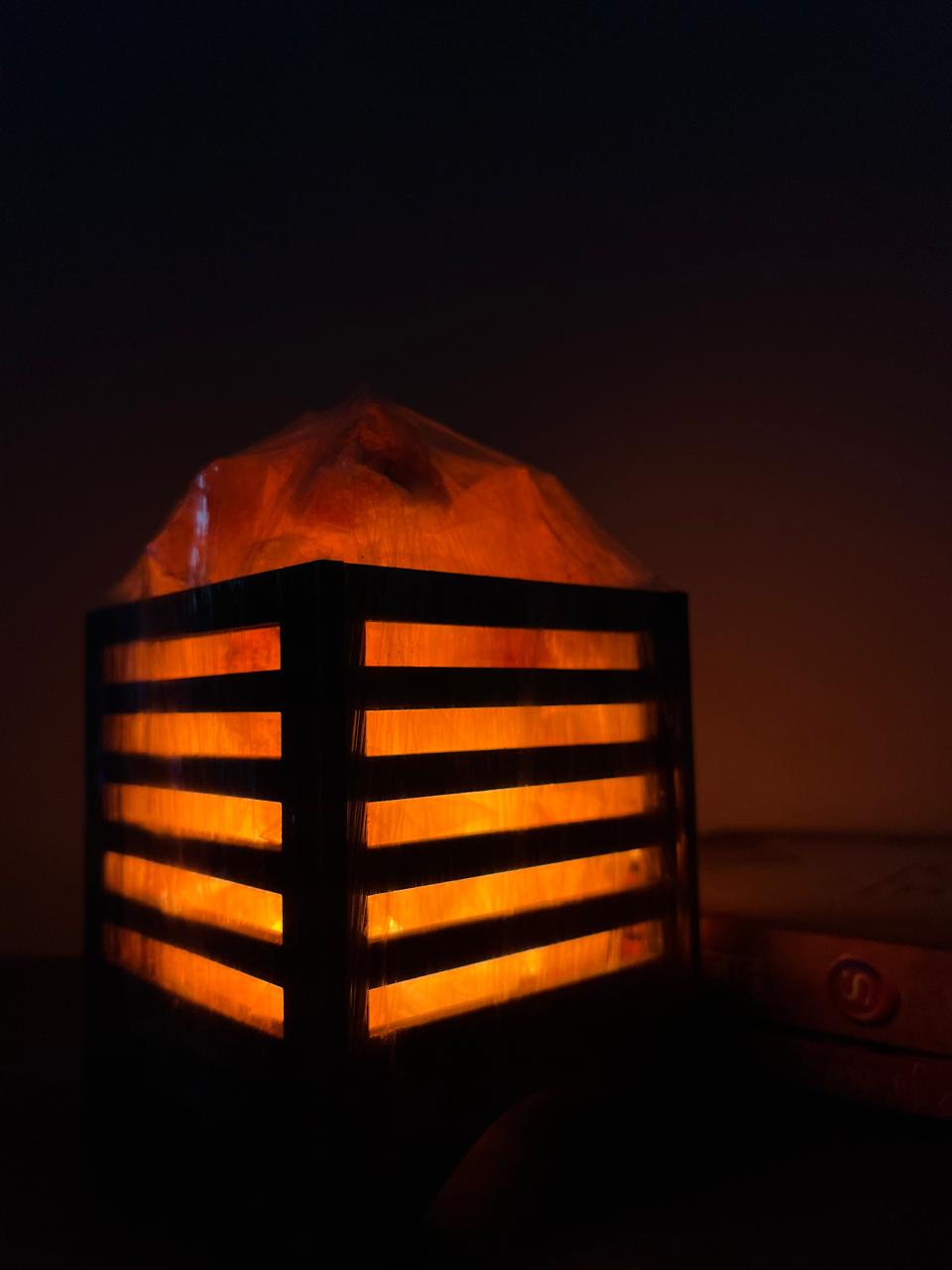 Wooden Rock Salt Lamp