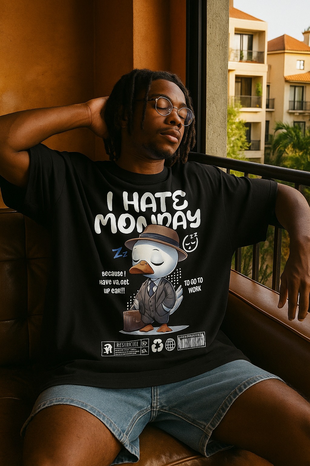 I Hate Monday Oversized Cotton Tees