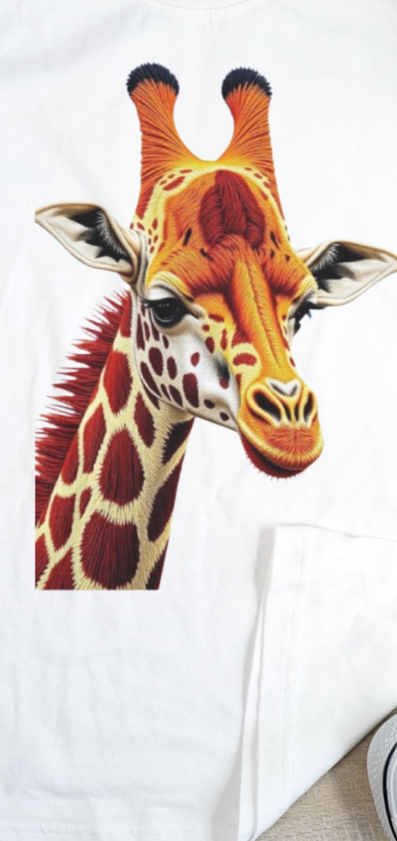 Giraffe Embroidery T-Shirt