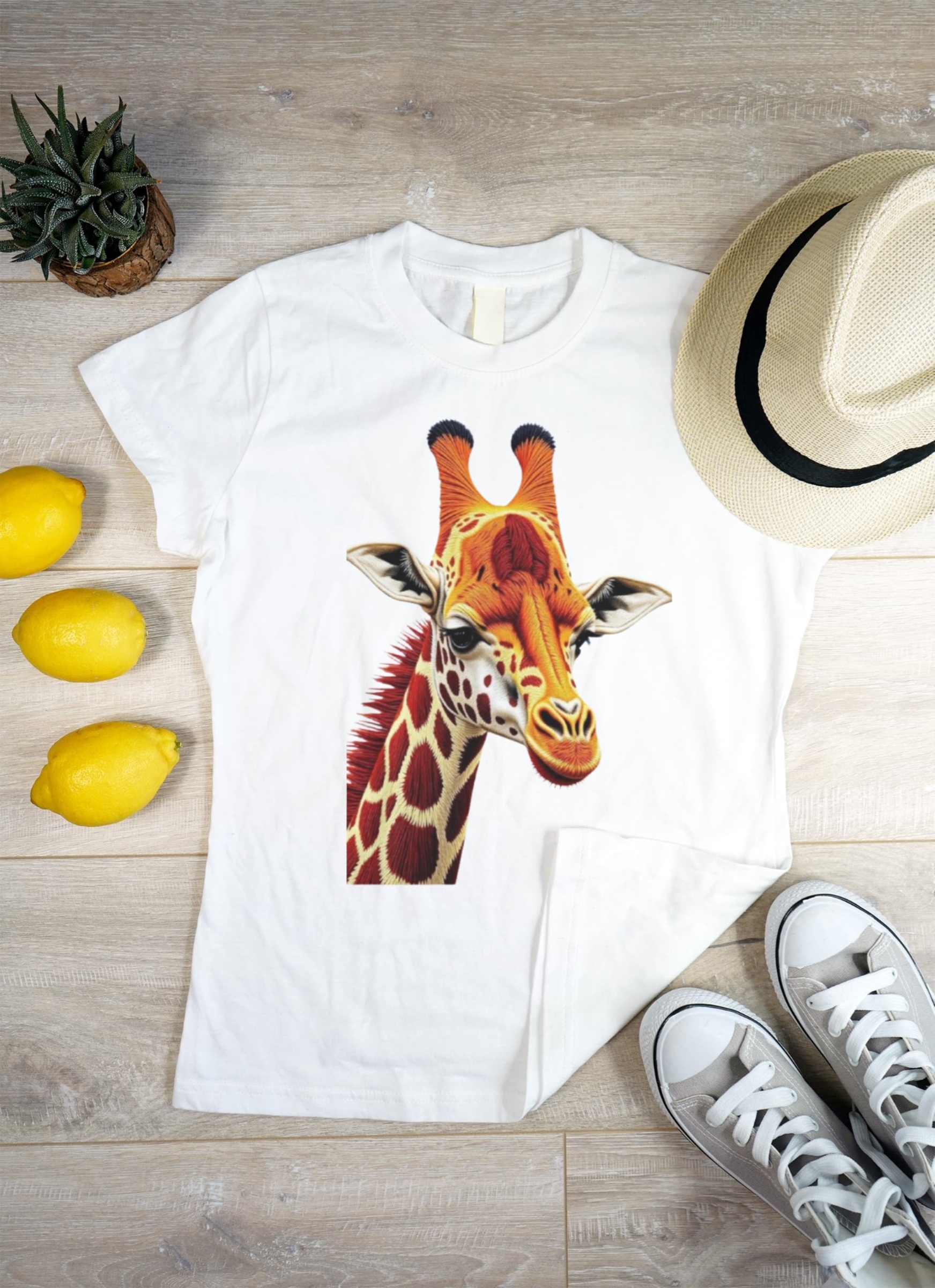 Giraffe Embroidery T-Shirt