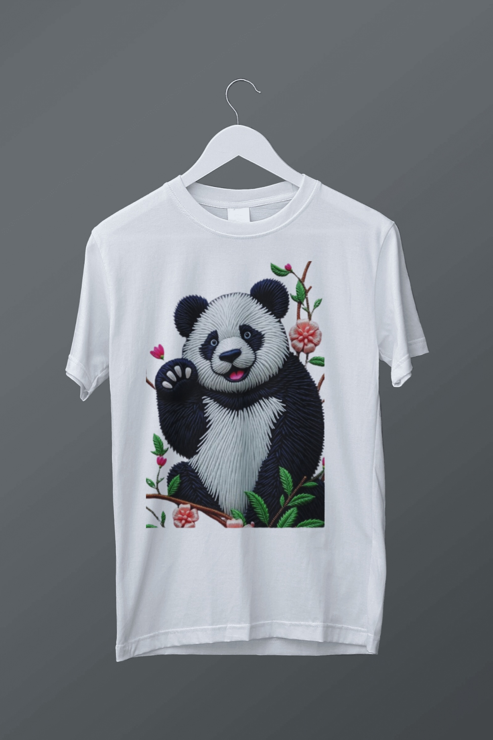 Panda Embroidery T-Shirt