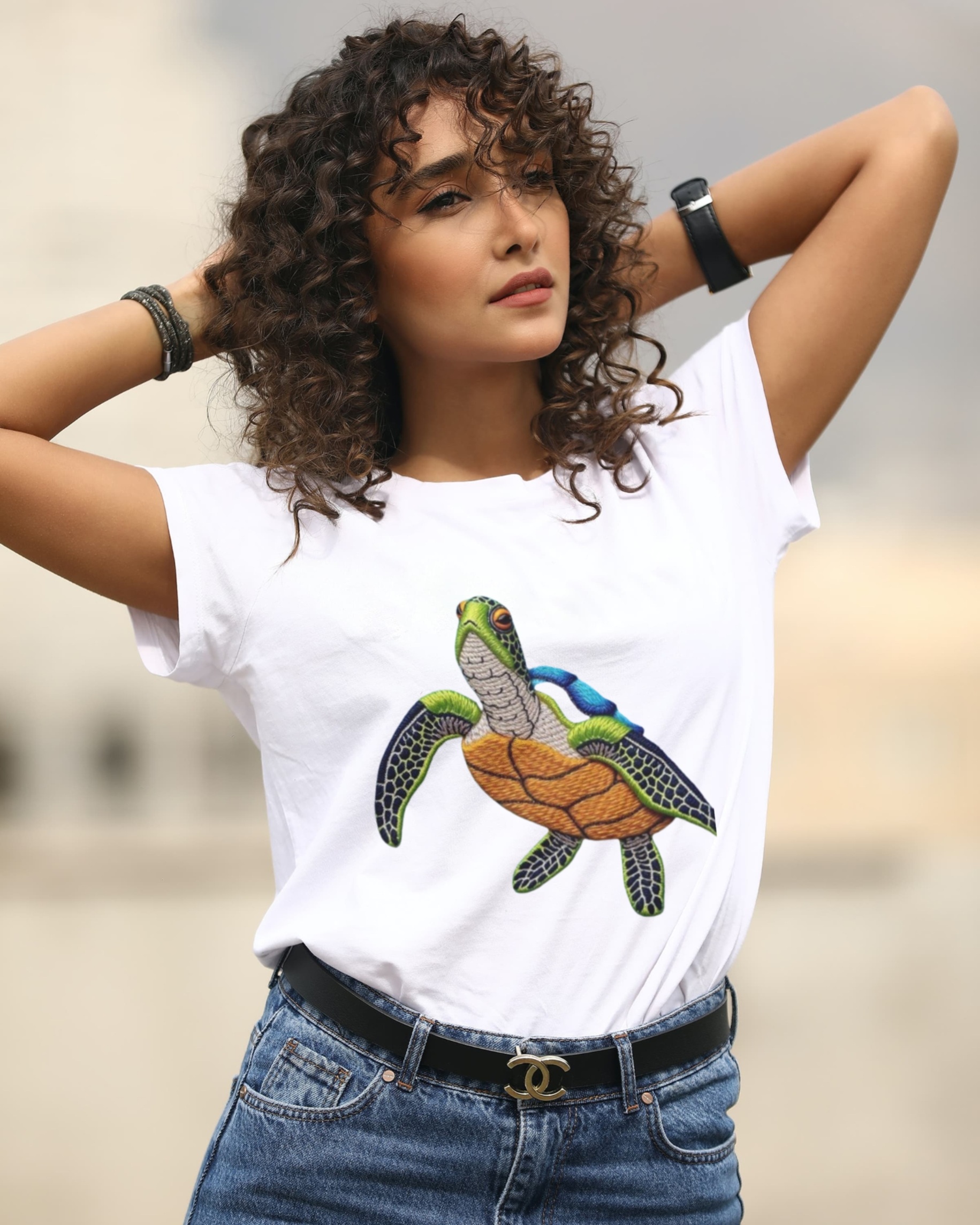 Turtle Embroidery T-Shirt