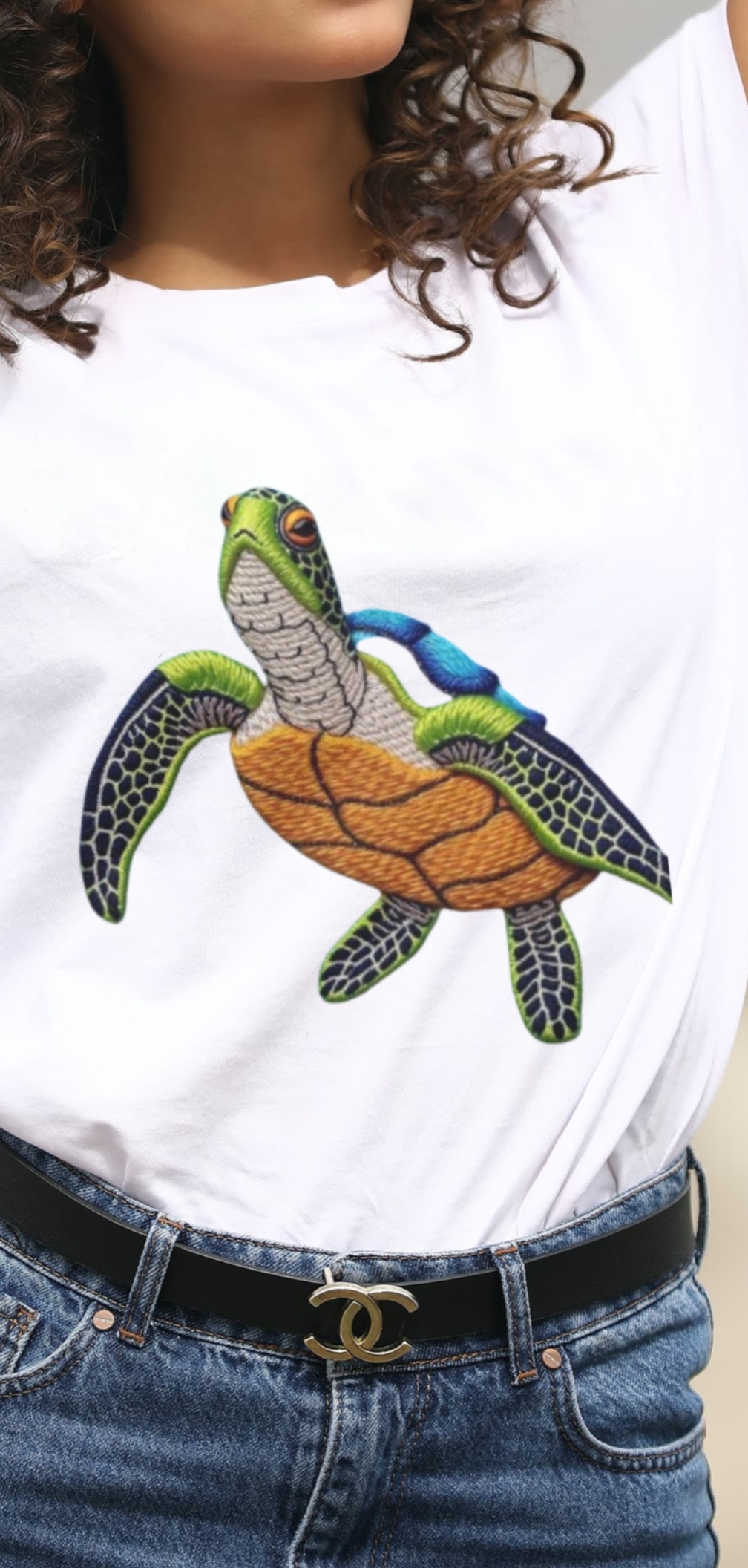 Turtle Embroidery T-Shirt