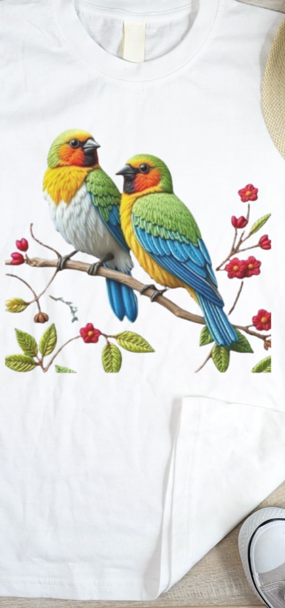 Bird Embroidery T-Shirt 2