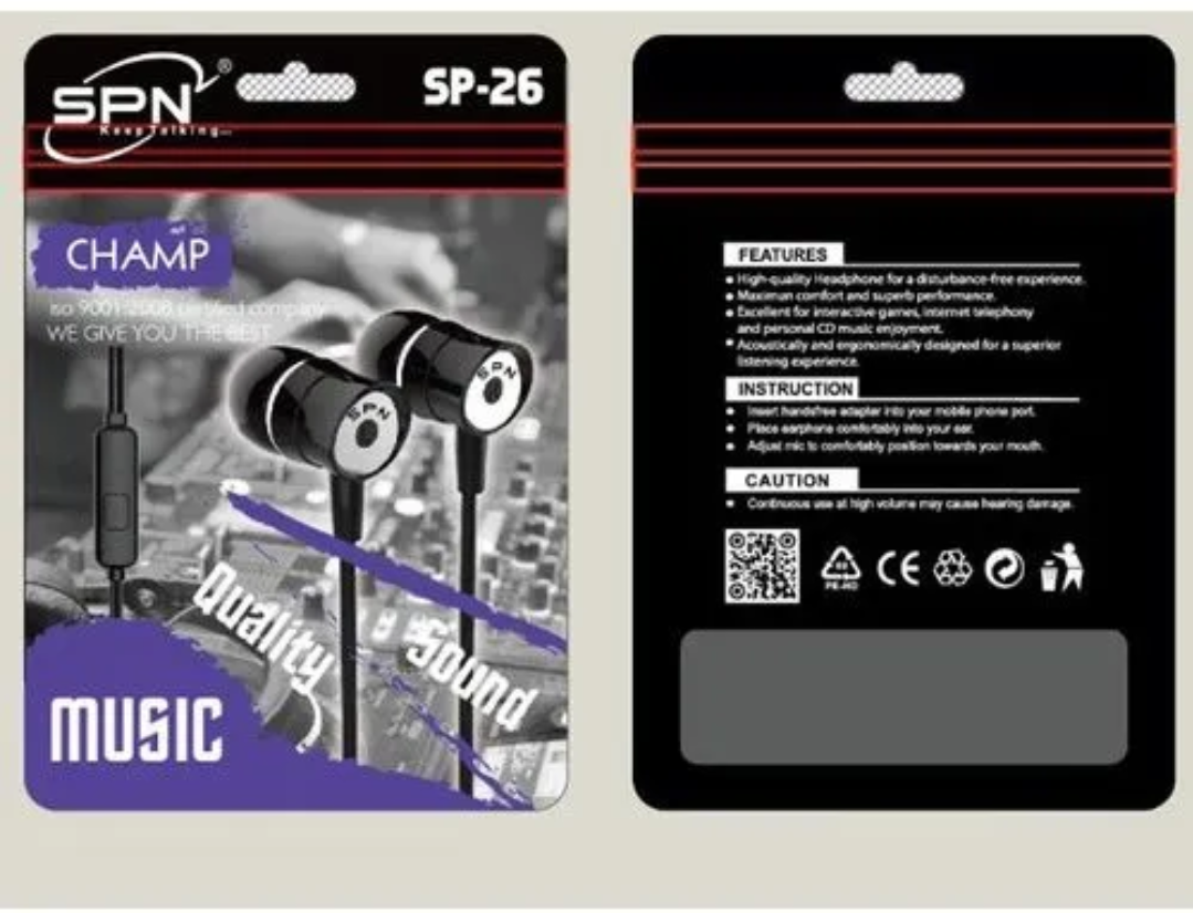 SPN CHAMP MUSIC EARPHONE