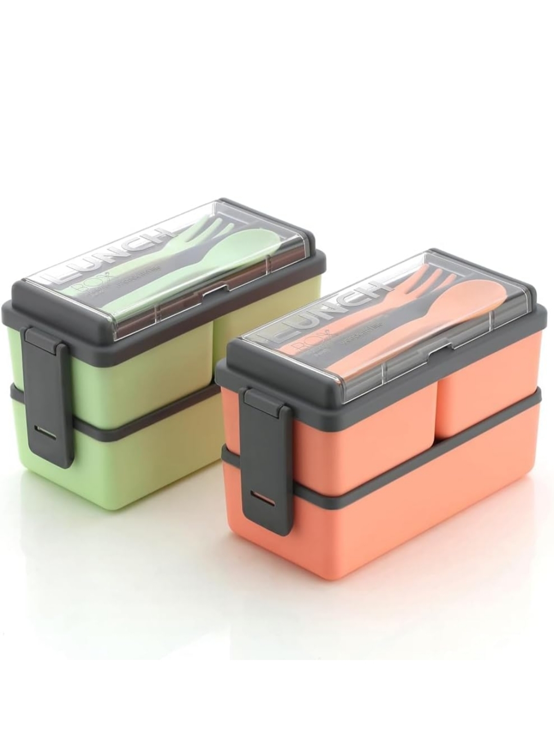 Piller BentoBox Pro – Double Decker Japanese Style Lunch Box (1.4 Liters, BPA-Free, Multicolor)