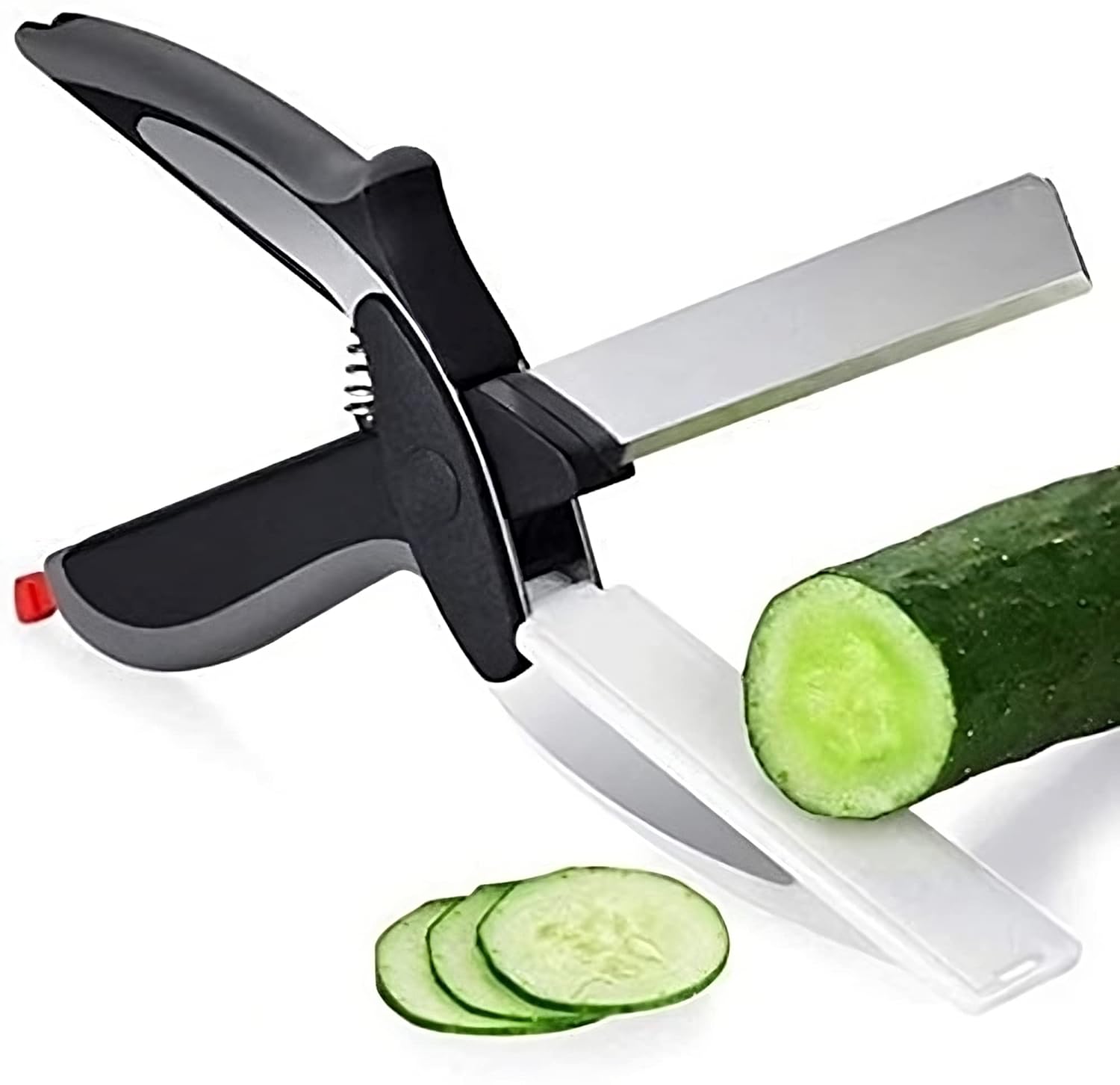 Clever Cutter 2 in 1 Food Chopper Vegetable & Fruit Cutter/Kitchen Scissors/Knife/Chopping/Cutting Board)