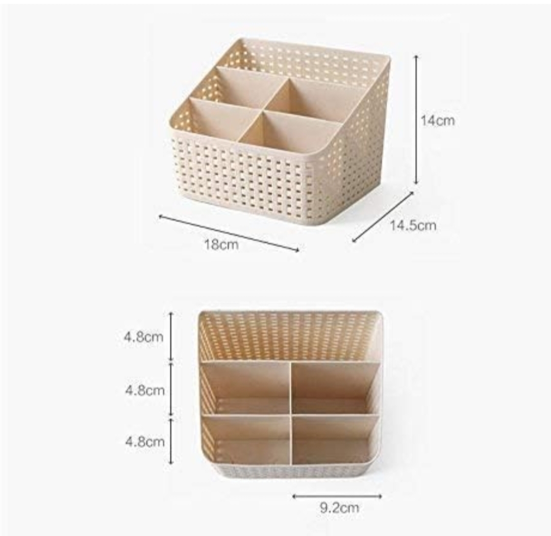 5-Slot Multi-Purpose Plastic Bathroom Home Office Desktop Table Storage Container Basket Stationary Organizer Stainless Steel Bathroom Shelves (1ps Multicolour)