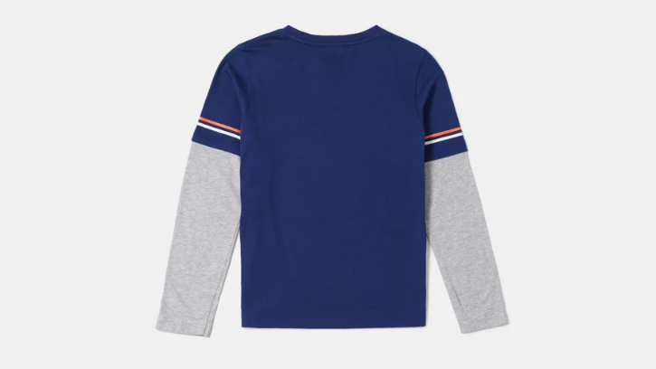 Boy's Full Sleeve Tee- Blue Depth