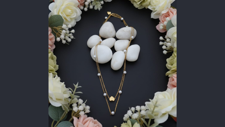 Layer anti tarnish chain with small pendants