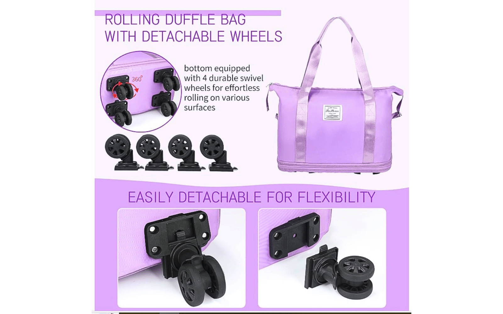 rolling travel bag with wheel