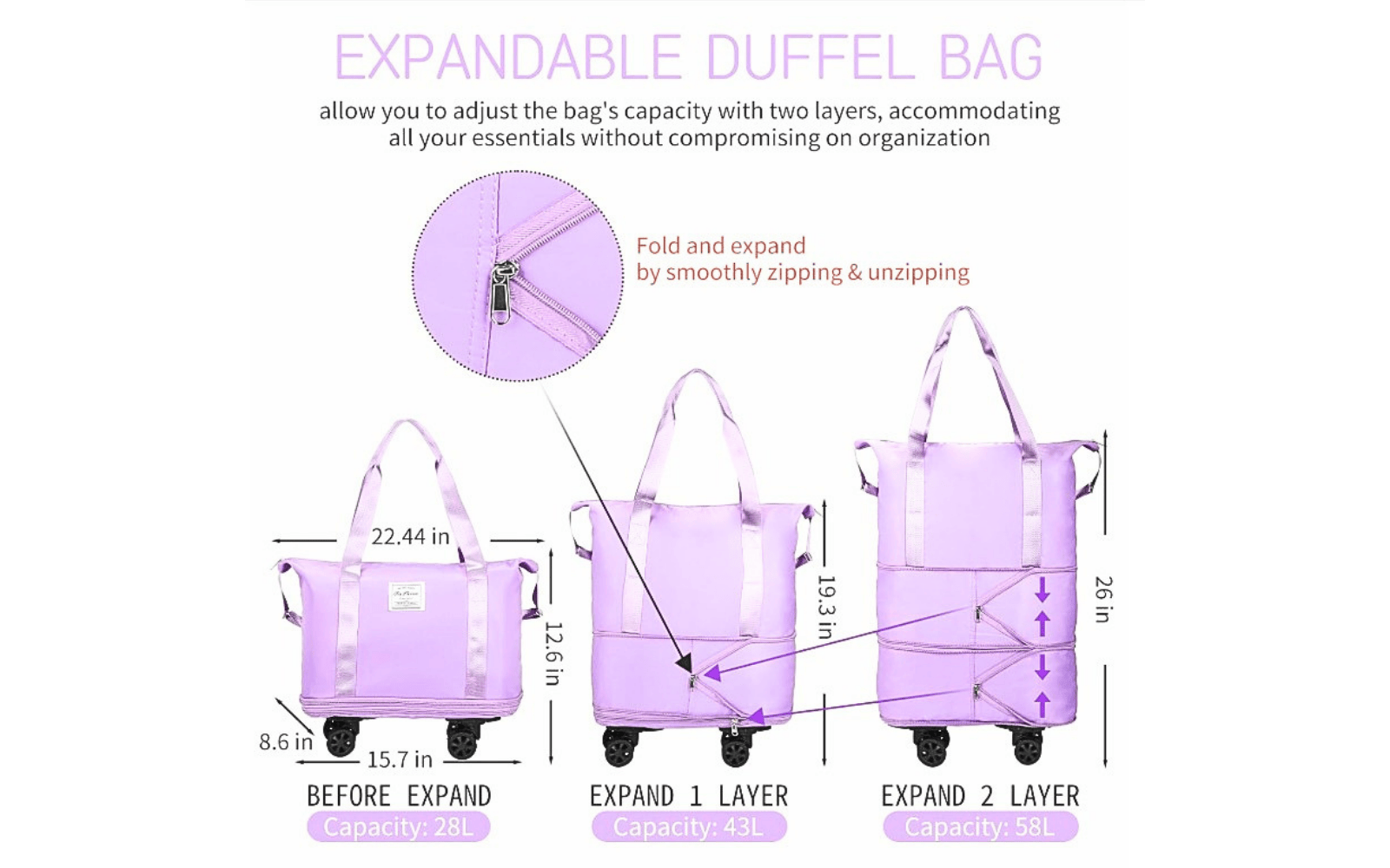 rolling travel bag with wheel