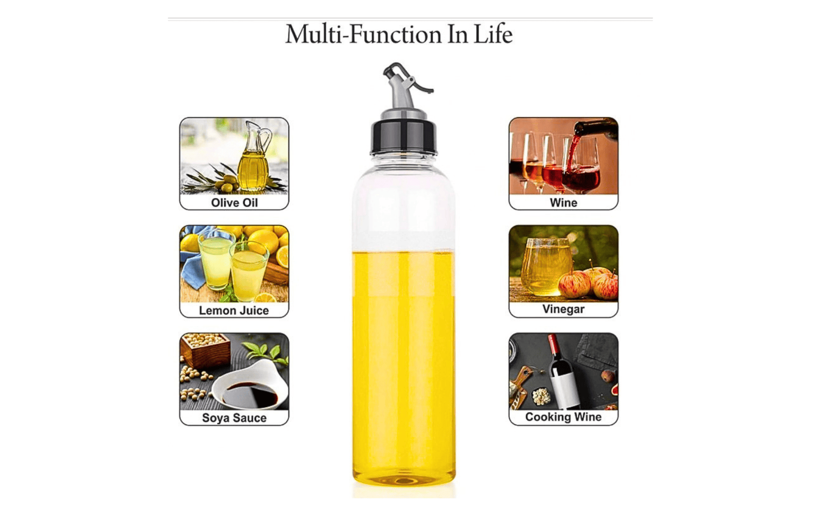 Leak-Proof Glass Oil Dispenser Bottle with Controlled Pour Spout 1 ltr