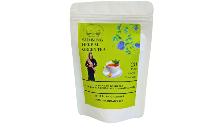 Swasthya Organic Slimming Herbal Green Tea (20 Pure Cotton Tea Bags | Net Weight: 40g)