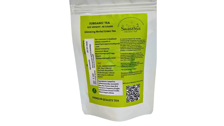 Swasthya Organic Slimming Herbal Green Tea (20 Pure Cotton Tea Bags | Net Weight: 40g)