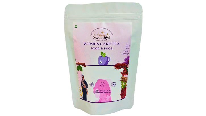 Swasthya Organic Women Wellness Tea (Inspired by PCOD & PCOS Support) 20 Pure Cotton Tea Bags | Net Weight: 40g
