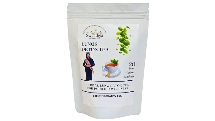 Swasthya Organic Respiratory Wellness Tea (Inspired by Lung Support) 20 Pure Cotton Tea Bags | Net Weight: 40g