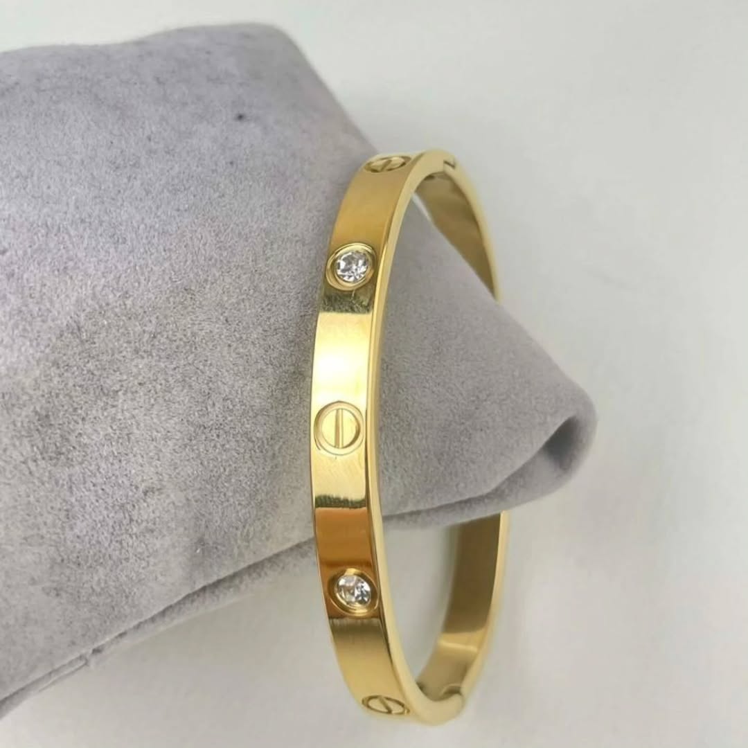 Gold Screw Motif Bangle (Luxury Inspired)