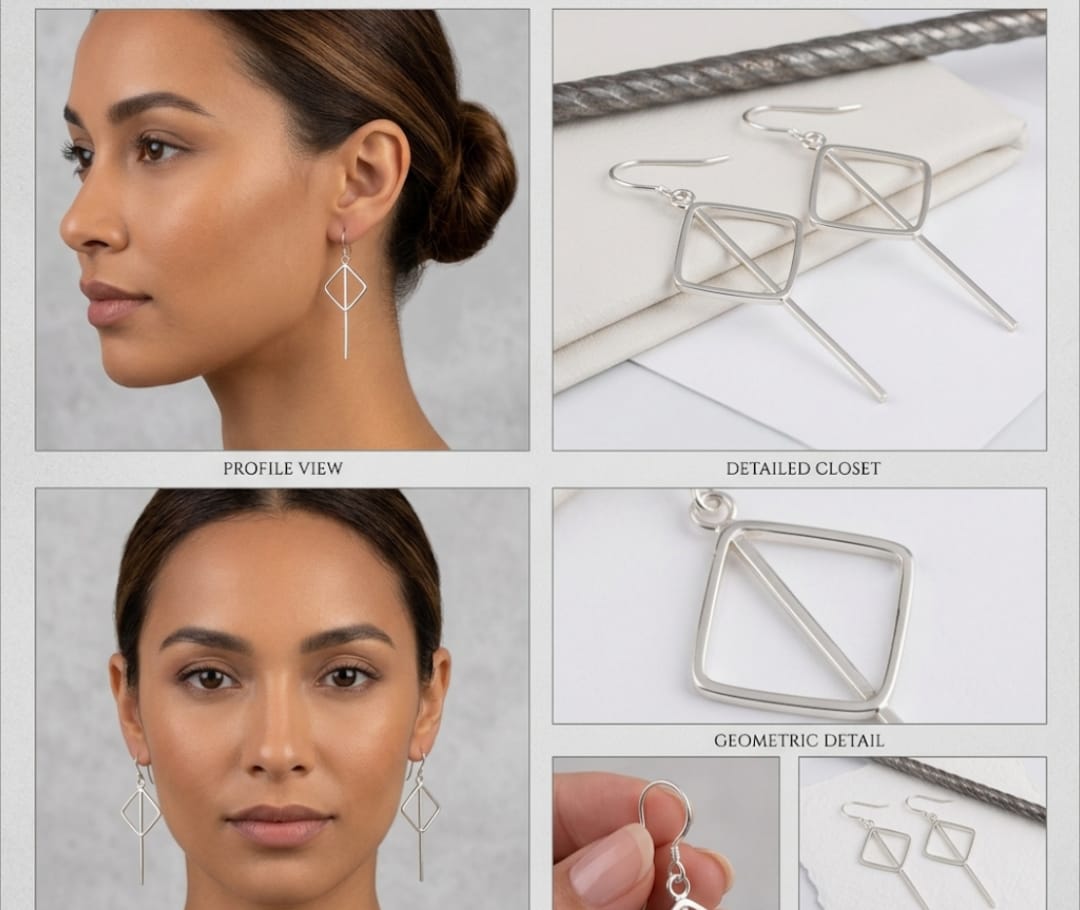 Earrings  square shape