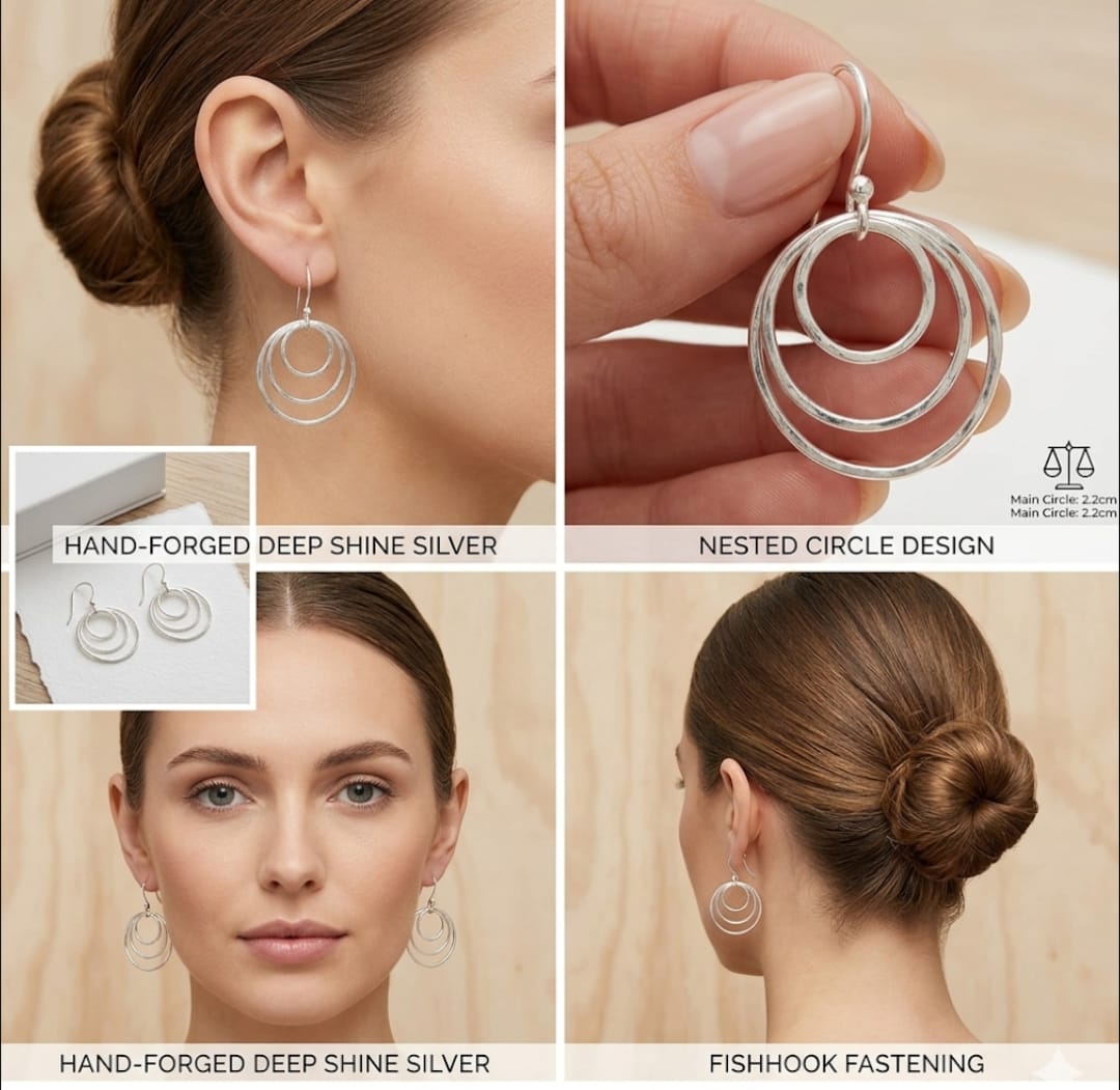 Earrings triple circle
