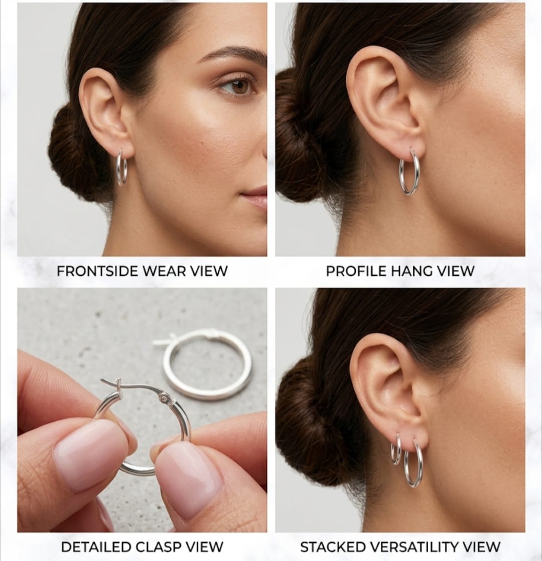 Earrings Huggies hoop