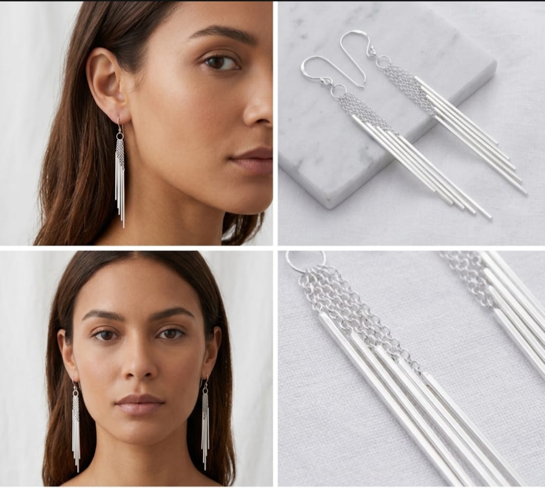 Earrings cascading dangly bars