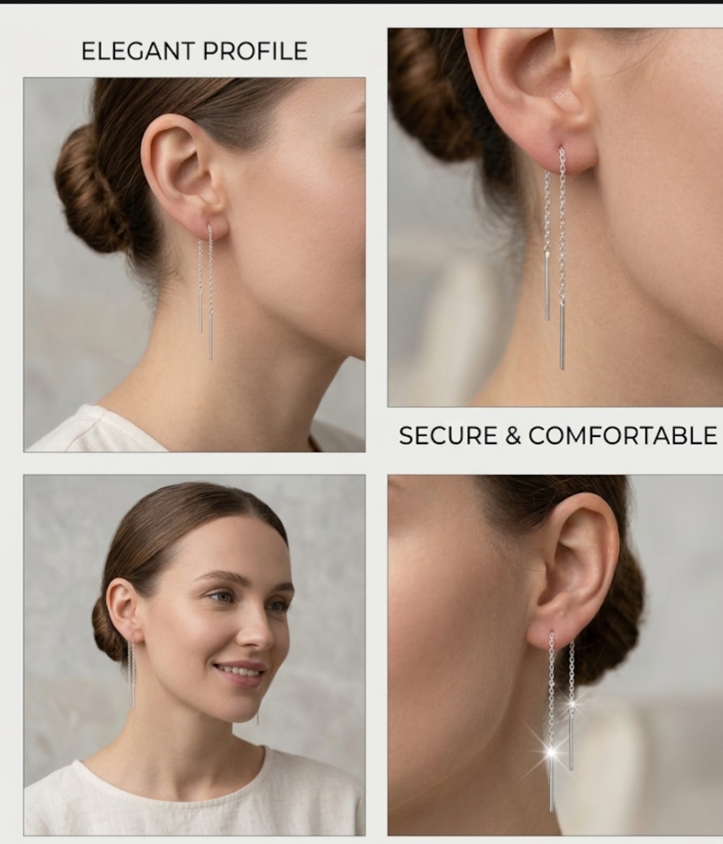 Silver threader earrings
