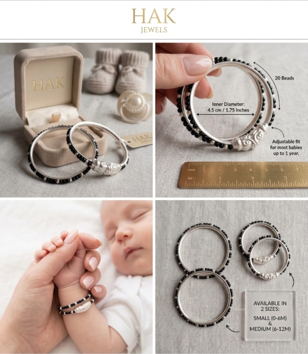 Pure 925 silver baby kada