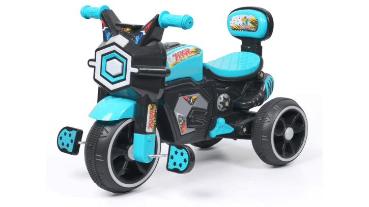 Turbo Star Kids Ride-On Bike with Training Wheels – Blue & Black