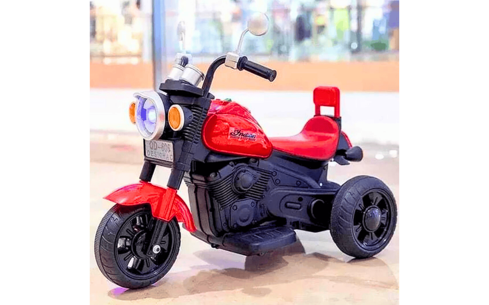 Kids Electric Ride-On Cruiser Bike with Music System & LED Headlight – Red