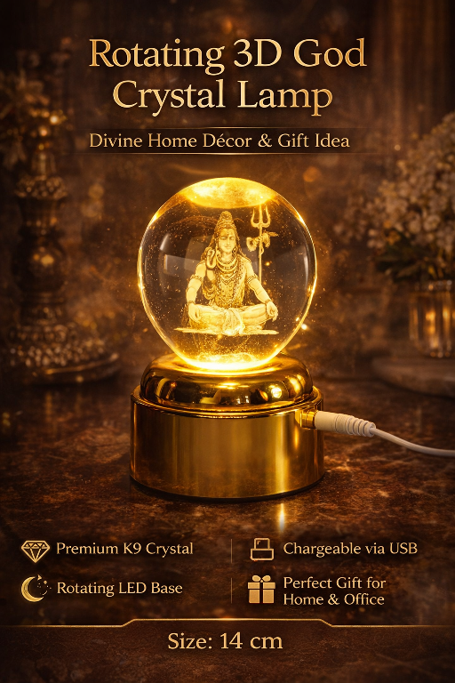 LED crystal ball revolving God