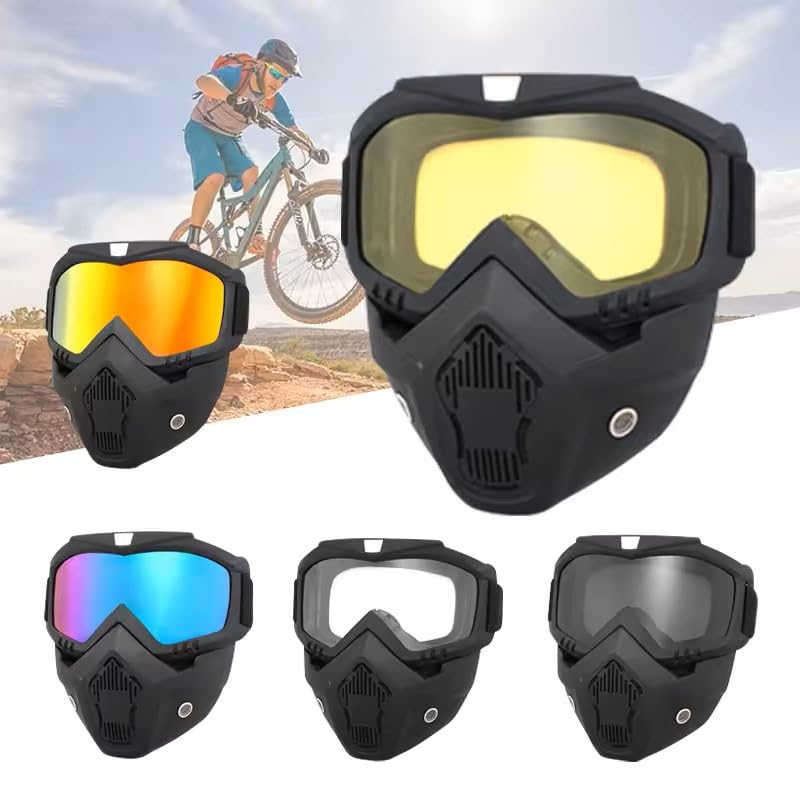Tactical Motorcycle Goggle Mask with Detachable Face Mask.