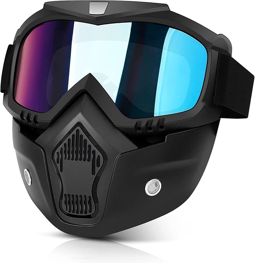 Tactical Motorcycle Goggle Mask with Detachable Face Mask.