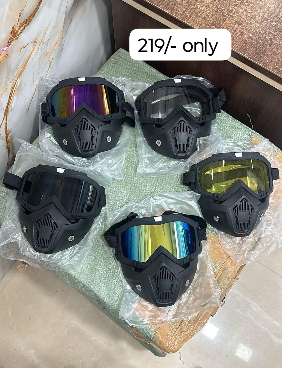 Tactical Motorcycle Goggle Mask with Detachable Face Mask.
