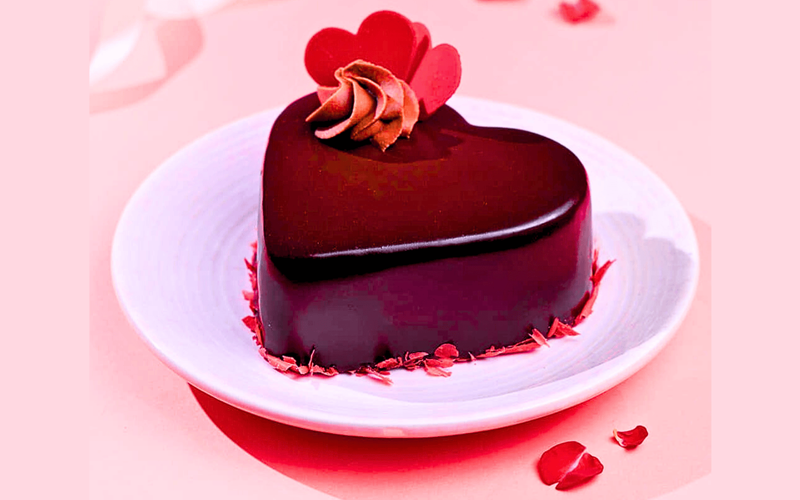 Chocolate Truffle Heart Cake