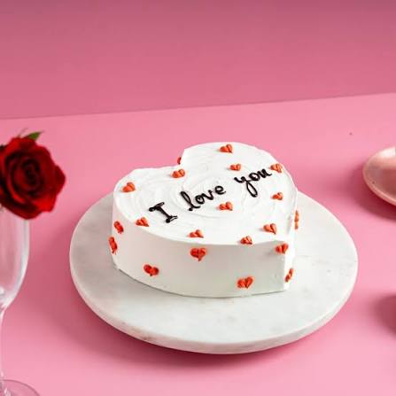Heart Shape Vanilla Love Cake